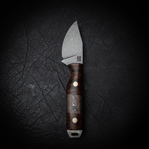 Mini Skinner – 80CRV2 Steel with Ringed Gidgee & Copper Carbon Fiber Inlay