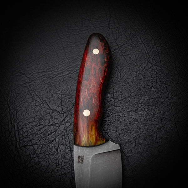 Large Skinner – 80CRV2 Steel with Dyed Stabilised Birch Wood