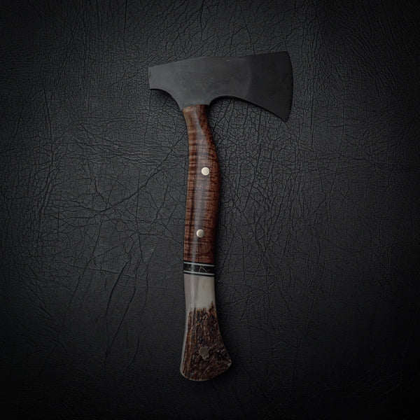 Carbon Steel Camp Axe - Tassie Blackwood & Antler Handle