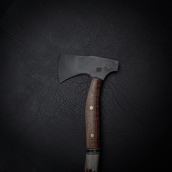 Carbon Steel Camp Axe - Tassie Blackwood & Antler Handle