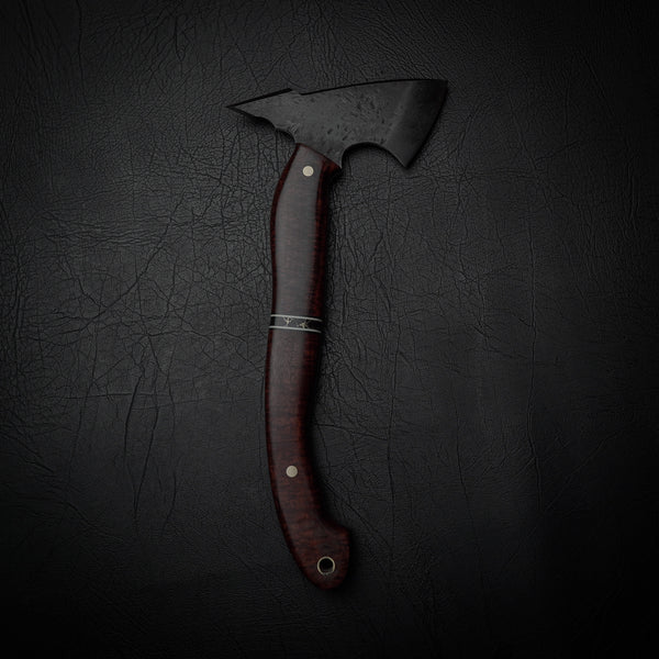 Forged Carbon Steel Tomahawk - Ringed Gidgee Handle