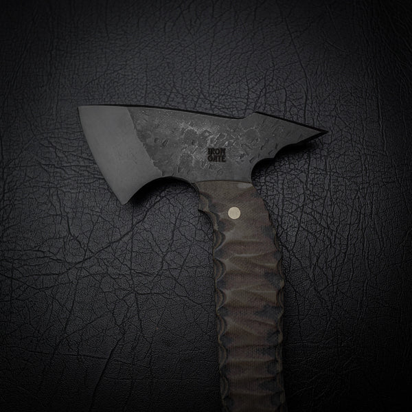 Tough Carbon Steel Tomahawk Axe - Layered Micarta Handle