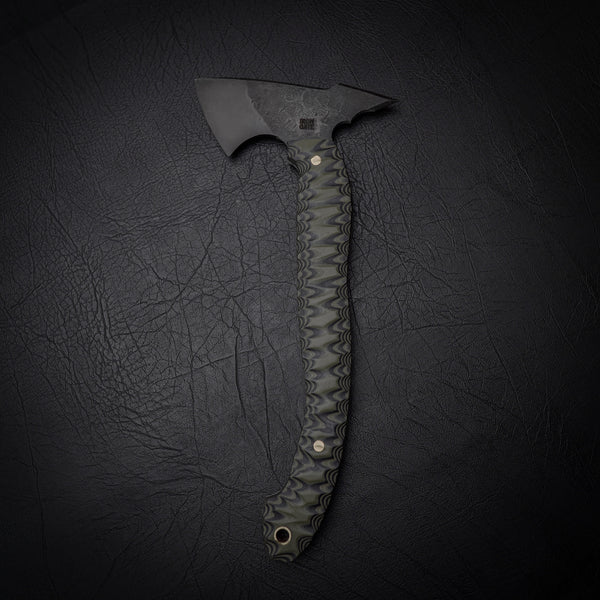Carbon Steel Tomahawk - G10 Camo