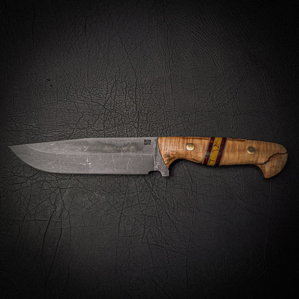 Bowie Knife – N690 Steel & Curly Maple Handle