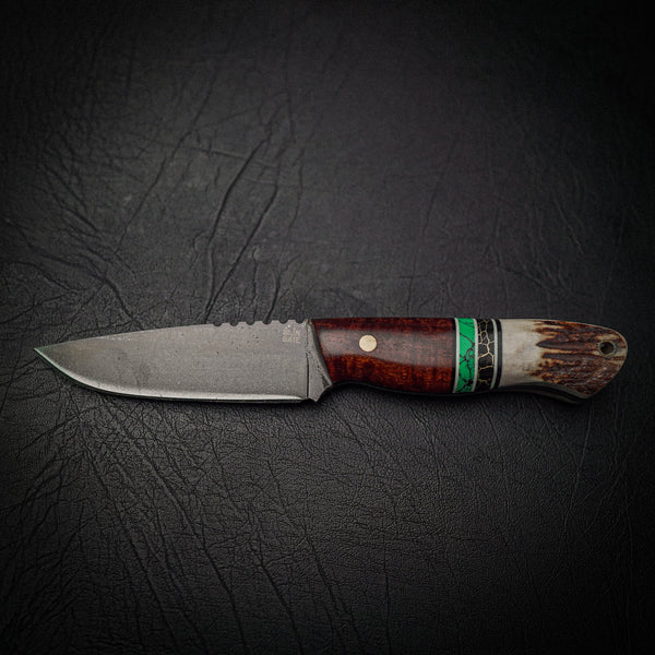 Bushcraft Knife – N690 Steel, Blackwood & Fallow Antler