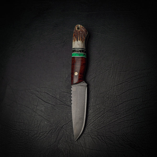 Bushcraft Knife – N690 Steel, Blackwood & Fallow Antler