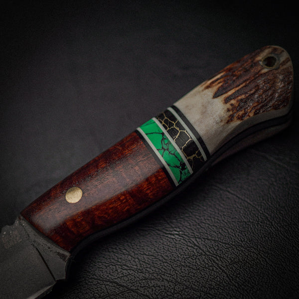 Bushcraft Knife – N690 Steel, Blackwood & Fallow Antler
