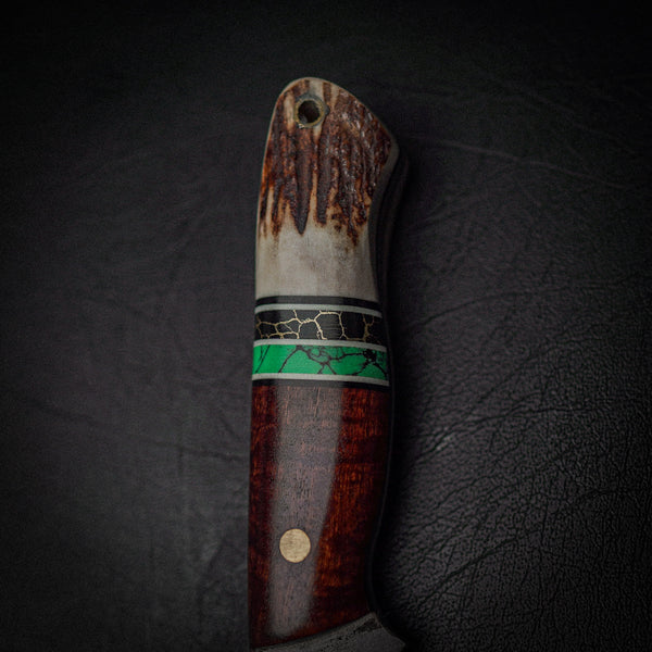 Bushcraft Knife – N690 Steel, Blackwood & Fallow Antler