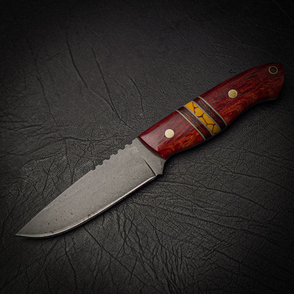 Bushcraft Knife – D2 Steel & Lace Sheoak Inlay