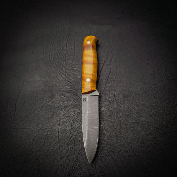 Bushcraft Knife – N690 Steel & Yellow Dyed Maple