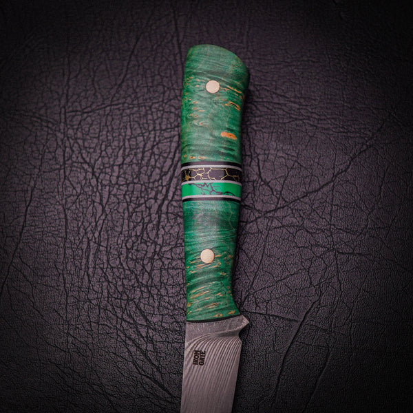 Curved Fillet Knife – Stainless Damascus San Mai