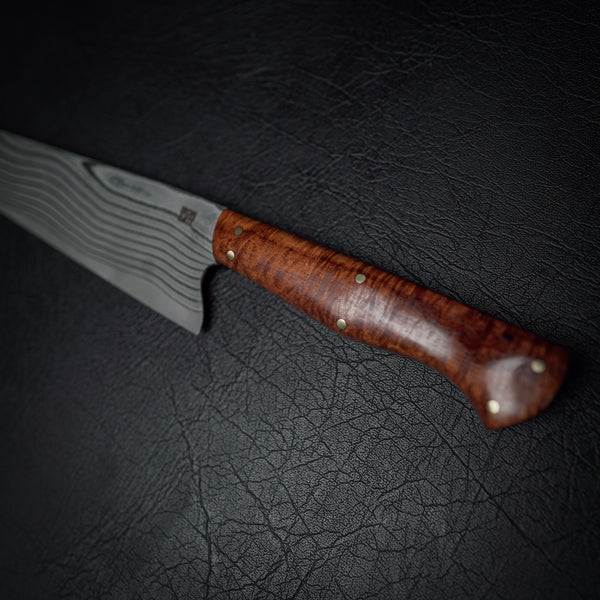 70-Layer Stainless Damascus Chef Knife with Ringed Gidgee Handle