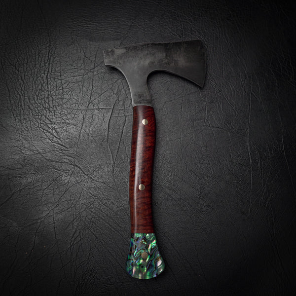 Camp Axe with Ringed Gidgee and Abalone Shell Handle