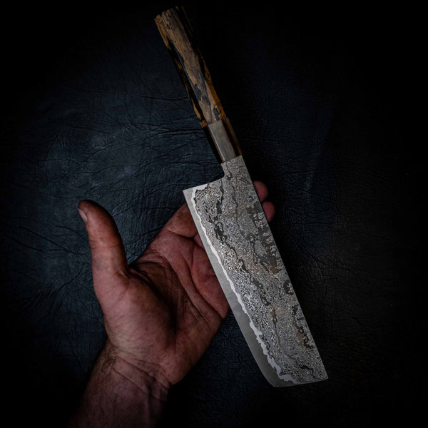 M390 San Mai Nakiri - Black & White Sandalwood