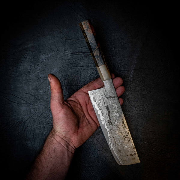 M390 San Mai Nakiri - Black & White Sandalwood
