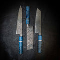 Stainless Raindrop Damascus Kitchen Set — Kiritsuke, Gyuto & Nakiri