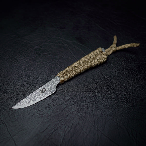 Damascus Paracord Utility Knife (Khaki)