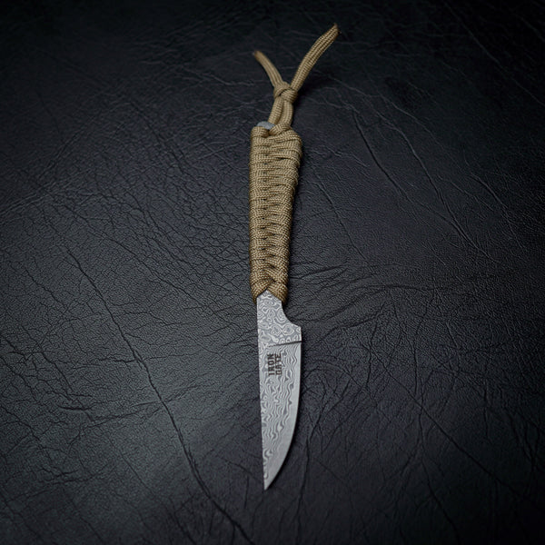 Damascus Paracord Utility Knife (Khaki)