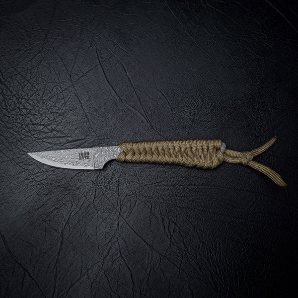Damascus Paracord Utility Knife (Khaki)