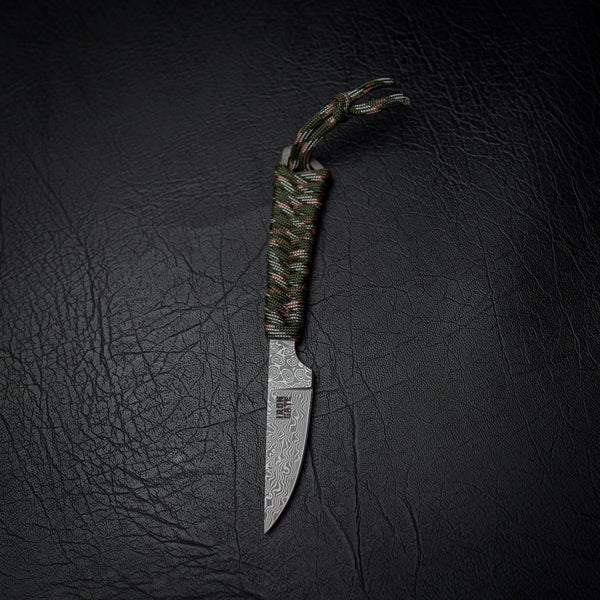 Damascus Paracord Utility Knife (Green Camo)