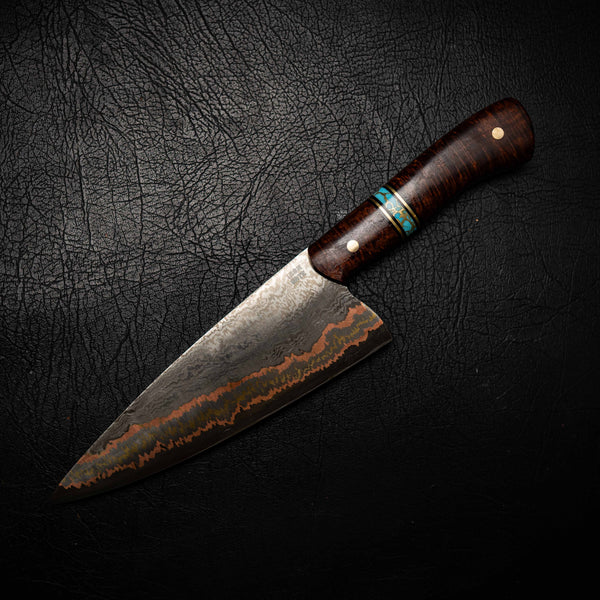 Chef Knife — Coppermascus San Mai | Ringed Gidgee & TruStone