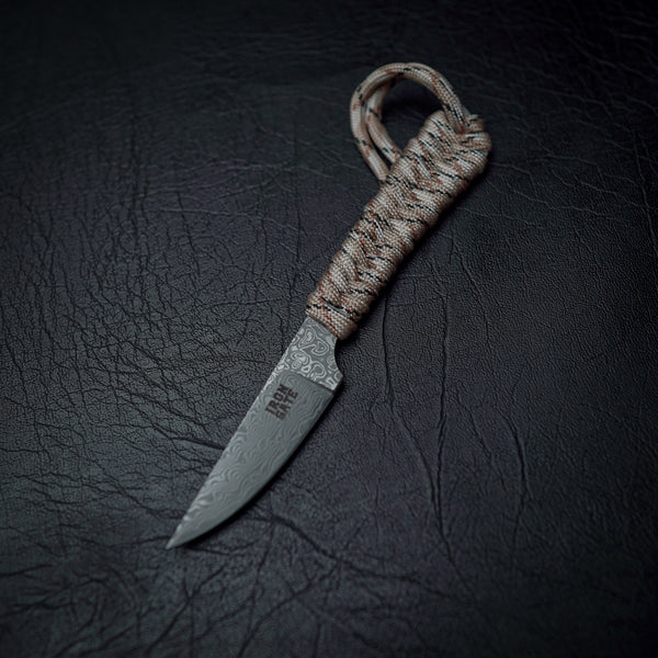 Damascus Paracord Utility Knife (Desert Camo)