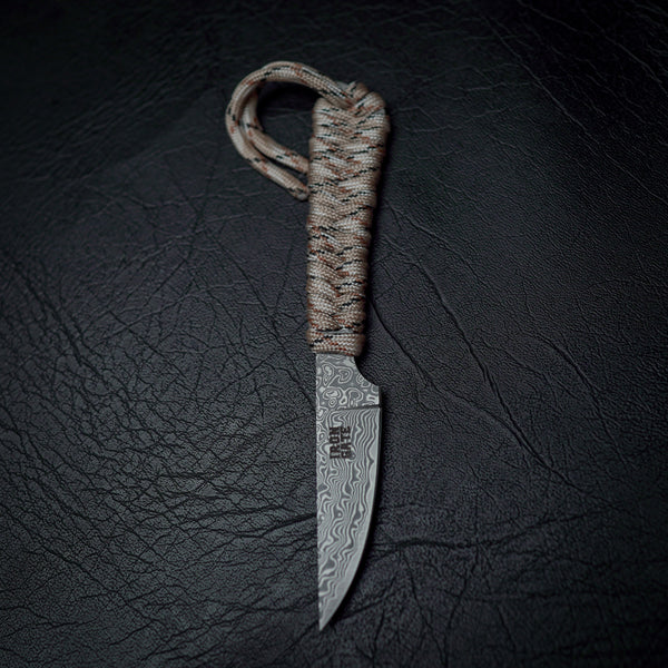 Damascus Paracord Utility Knife (Desert Camo)