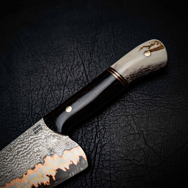 Chef Knife — Coppermascus San Mai | African Blackwood & Antler