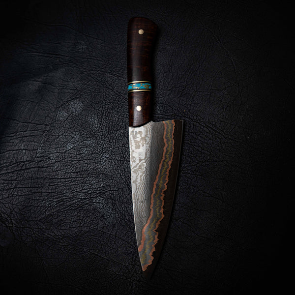 Chef Knife — Coppermascus San Mai | Ringed Gidgee & TruStone