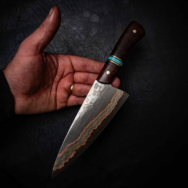 Chef Knife — Coppermascus San Mai | Ringed Gidgee & TruStone