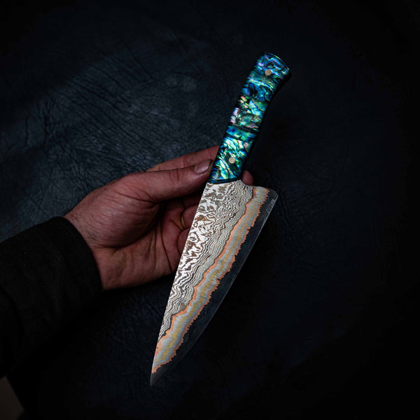 Chef Knife — Coppermascus San Mai | Full Abalone