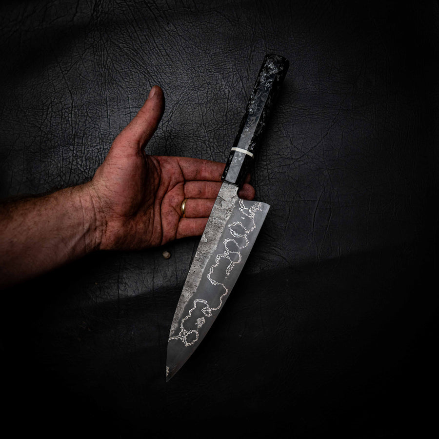Gyuto | 52100 San Mai, Carbon Fibre Wa Handle