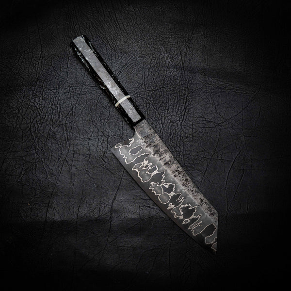 Pre-Order — Santoku | 52100 San Mai, Carbon Fibre Wa Handle