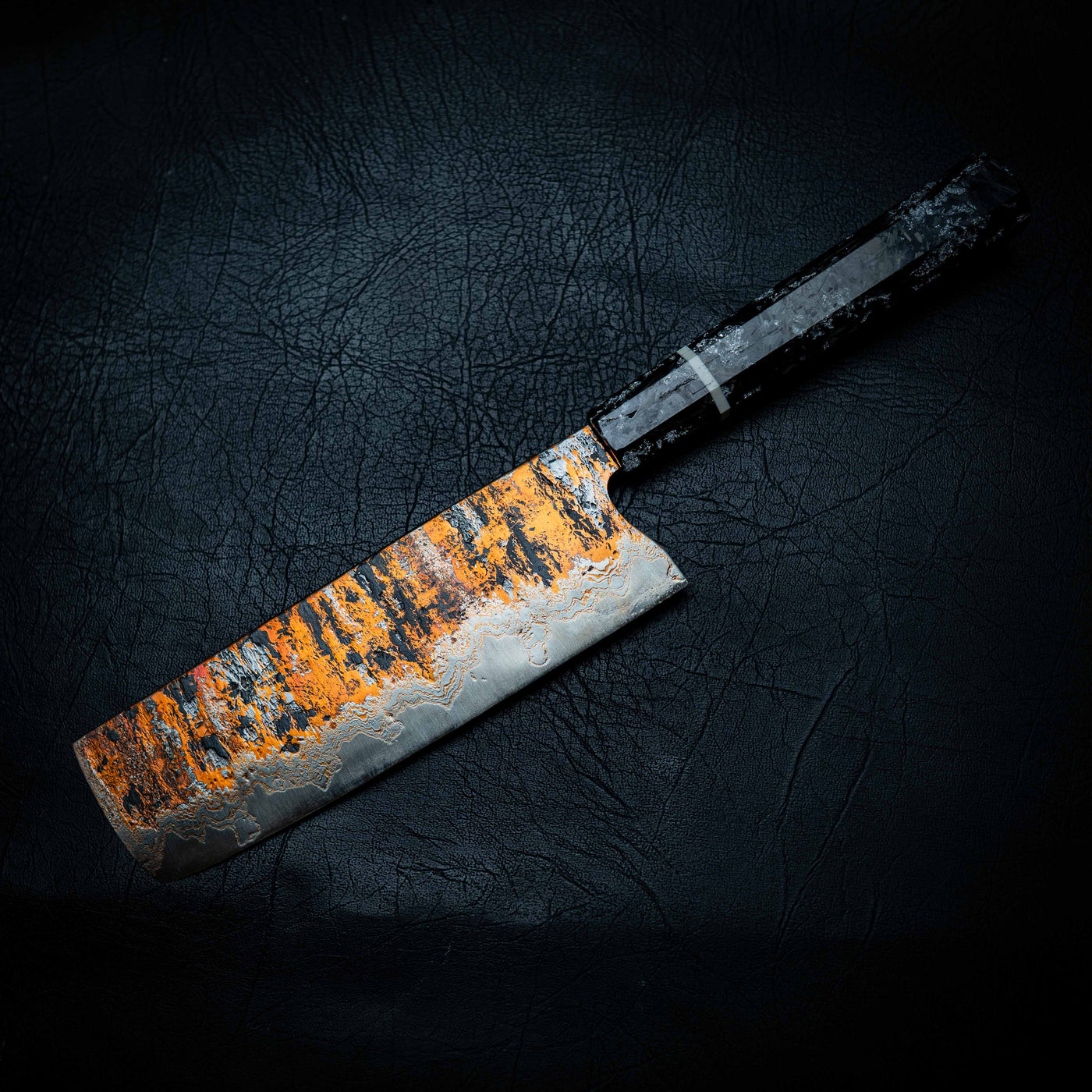 Pre-Order — Nakiri | 52100 Coppermascus San Mai, Carbon Fibre Wa Handle
