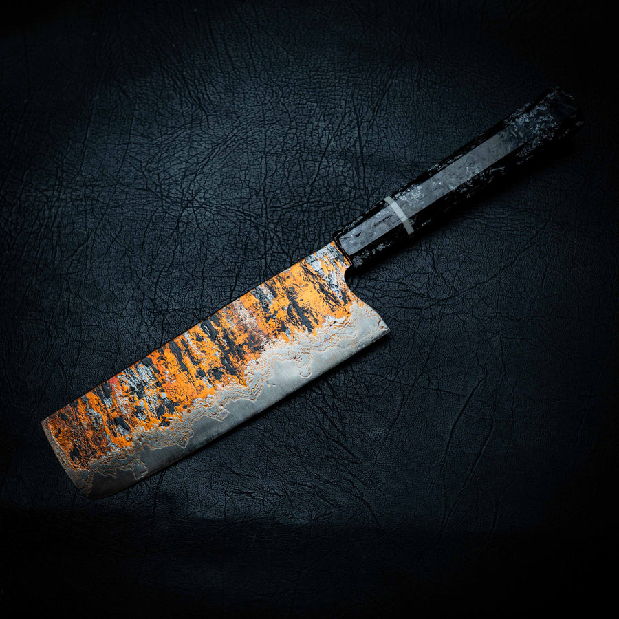 Nakiri | 52100 Coppermascus San Mai, Carbon Fibre Wa Handle
