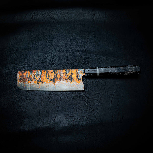 Pre-Order — Nakiri | 52100 Coppermascus San Mai, Carbon Fibre Wa Handle