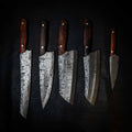 Pre-Order — 5-Piece Kitchen Set | Stainless Damascus San Mai, Arizona Ironwood