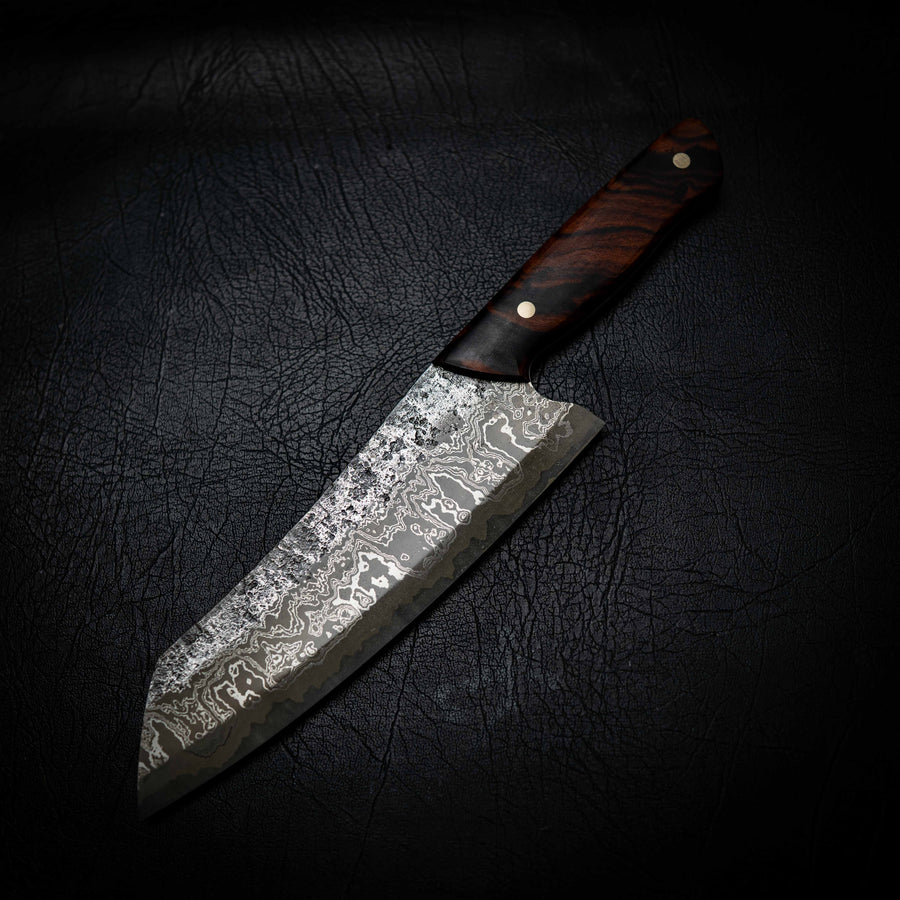 Santoku | Stainless Damascus San Mai, Arizona Ironwood