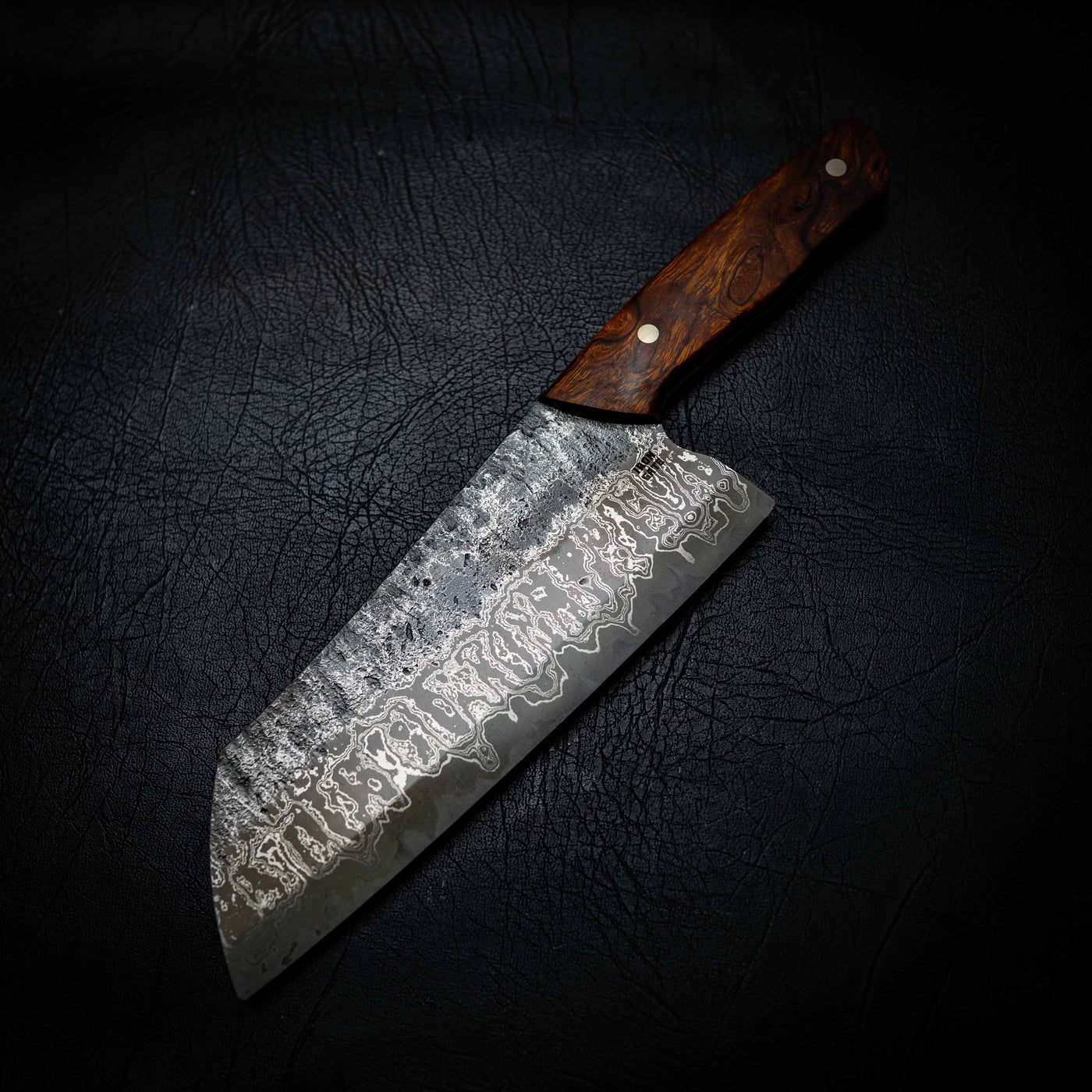 Pre-Order — Cleaver | Stainless Damascus San Mai, Arizona Ironwood