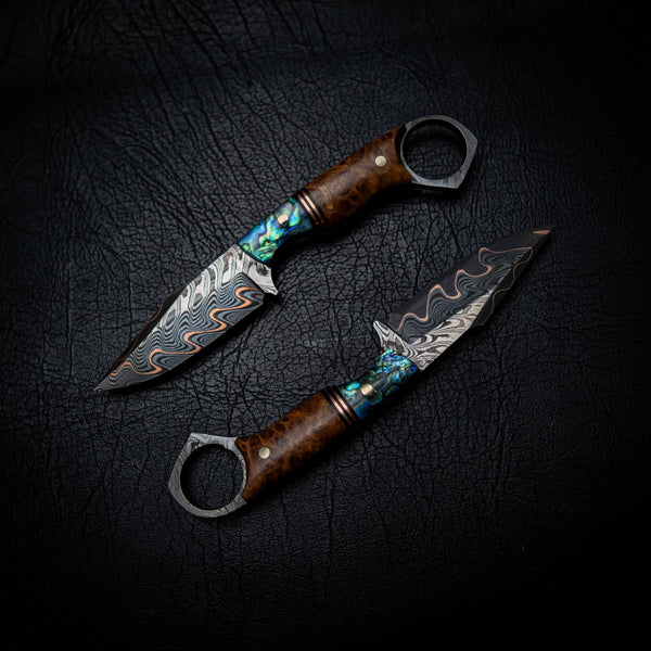 Pre-Order — Mini Hunter | Bakers Forge Cumai Damascus, Abalone & York Gum Burl