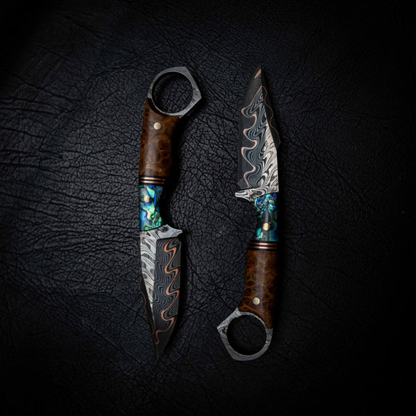 Pre-Order — Mini Hunter | Bakers Forge Cumai Damascus, Abalone & York Gum Burl