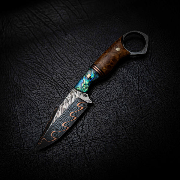 Pre-Order — Mini Hunter | Bakers Forge Cumai Damascus, Abalone & York Gum Burl