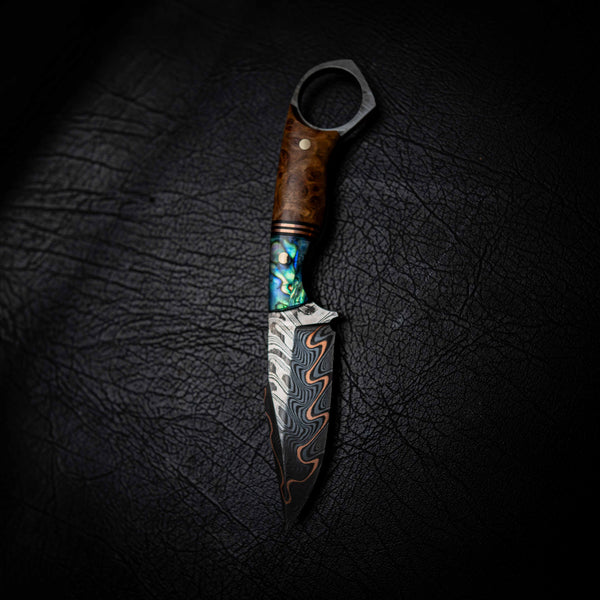 Pre-Order — Mini Hunter | Bakers Forge Cumai Damascus, Abalone & York Gum Burl