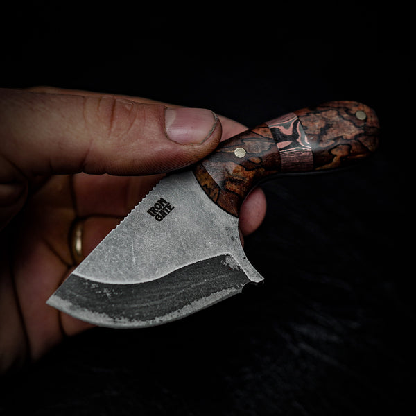 Drop Bear Mini EDC Knife – 440C Stainless & Spalted Sassafras