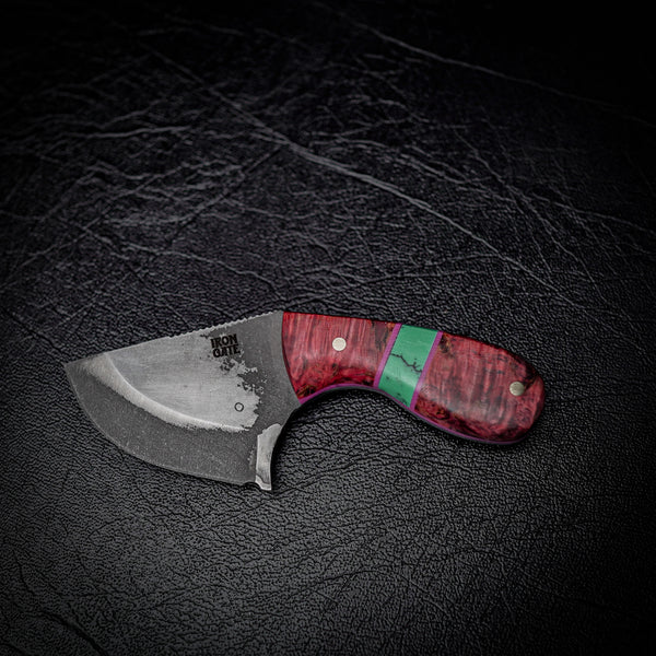 Drop Bear Mini EDC Knife – 440C Stainless & Pink Dyed Birch