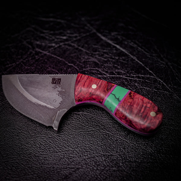 Drop Bear Mini EDC Knife – 440C Stainless & Pink Dyed Birch