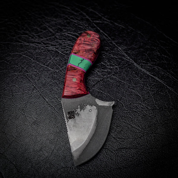 Drop Bear Mini EDC Knife – 440C Stainless & Pink Dyed Birch