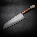 Santoku Knife – Stonewashed N690 | Tassie Blackwood, TruStone & Deer Antler
