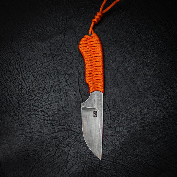 80CrV2 Paracord Drop Point Hunter – Blaze Orange Wrap