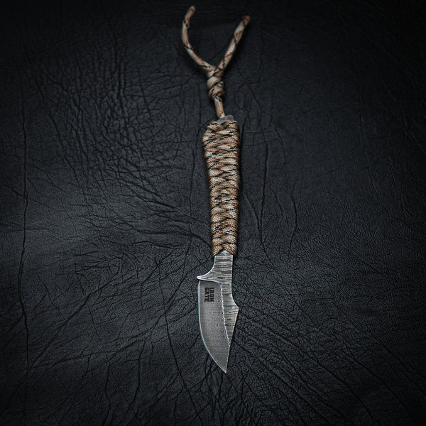Stainless Ladder Damascus Mini Hunter – Desert Camo Paracord